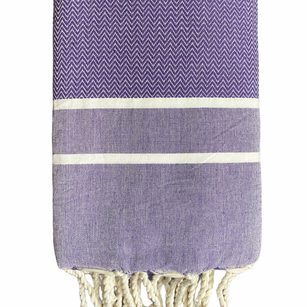 fouta-chevron-violet-personnalisable-serviette-plage-cadeau-personnalisé