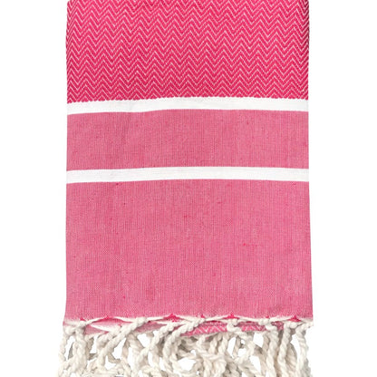 fouta-chevron-fuchsia-personnalisable