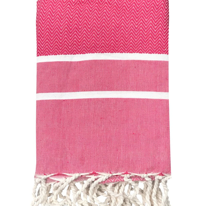 fouta-chevron-fuchsia-personnalisable