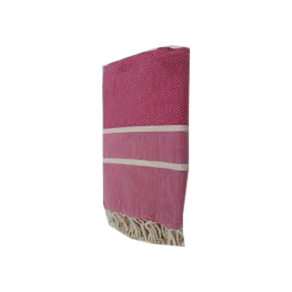 fouta-chevron-rose-vif-personnalisable-serviette-plage-cadeau-personnalisé