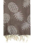 fouta-jacquard-ananas-taupe-personnalisé