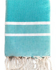 fouta-chevron-bleu canard-personnalisable-serviette-plage-cadeau-personnalisé