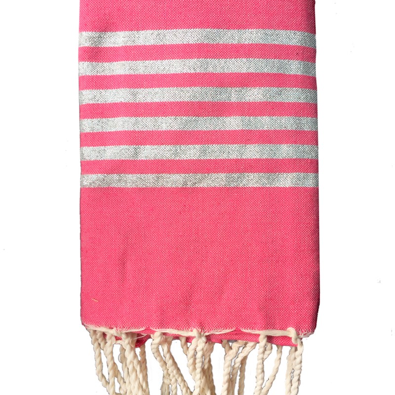 fouta-lurex-fuchsia-argent-personnalisable