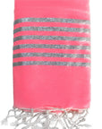 fouta-plate-lurex-rose-fluo-personnalisable-cadeau-adulte-plage-mer-soleil-serviette