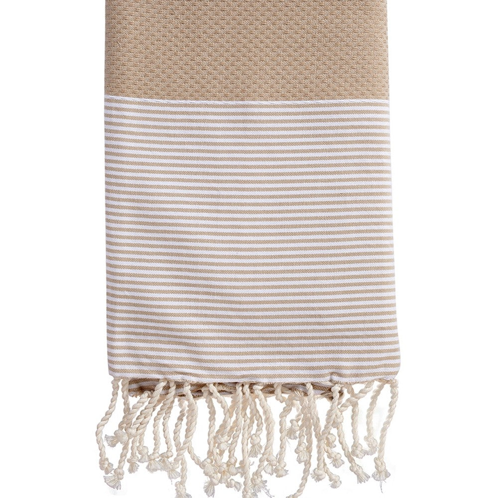 fouta-nid-d-abeille-rayé-beige-plage-soleil-serviette-mer-personnalisable-texte-prenom-cadeau-adulte-unique