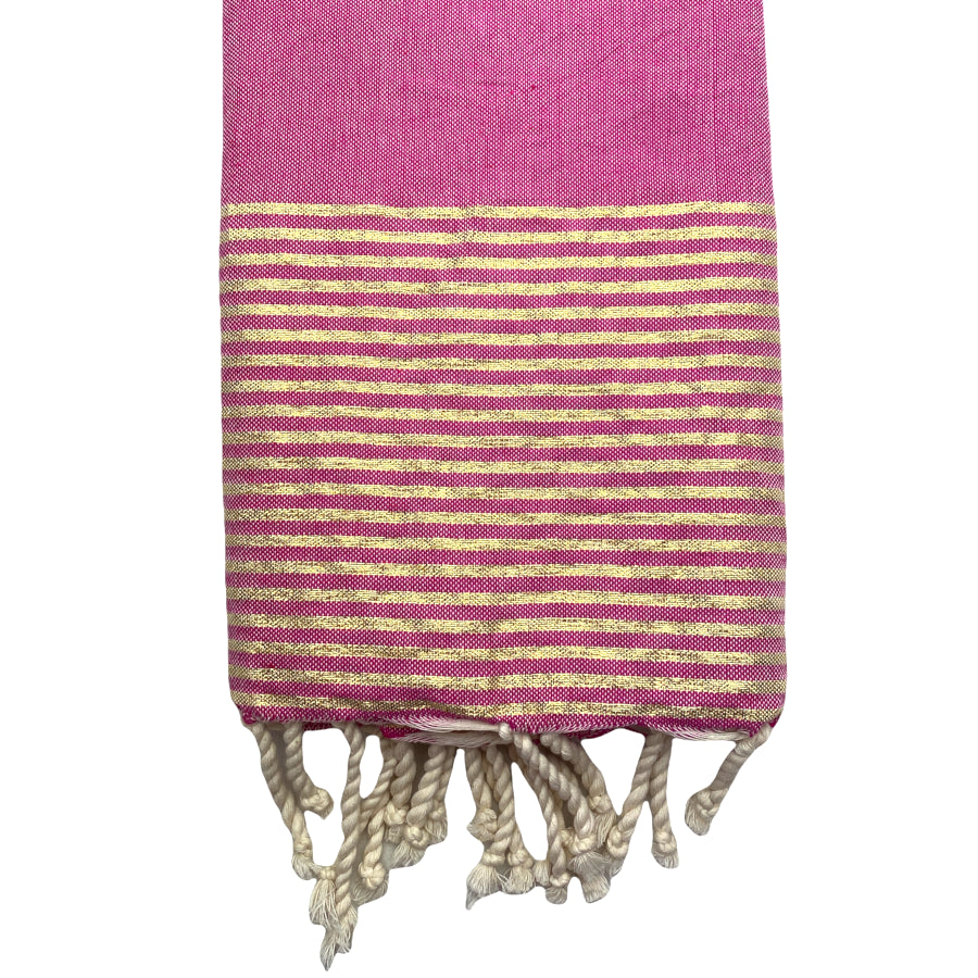 fouta-plate-lurex-fuchsia-personnalisable-cadeau-adulte-plage-mer-soleil-serviette