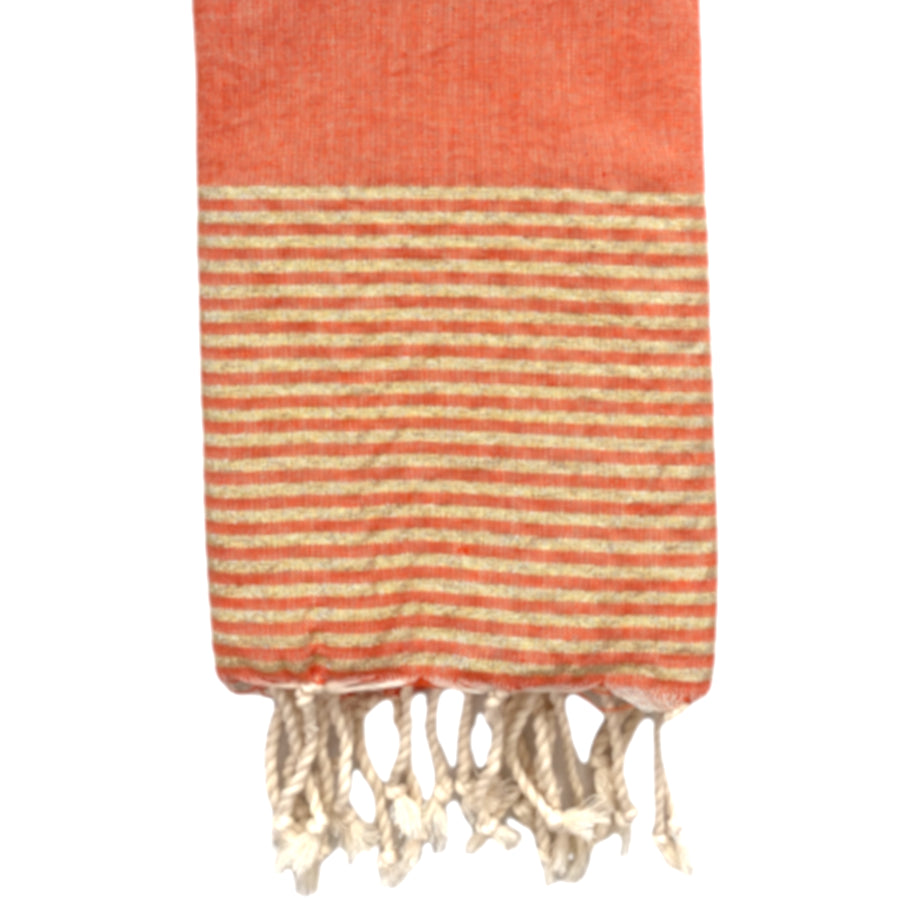 fouta-plate-lurex-orange-personnalisable-cadeau-adulte-plage-mer-soleil-serviette