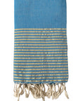 Fouta rayée or - Turquoise