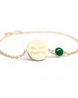 Personalized medal and fine stone bracelet - Gold or Silver Plated