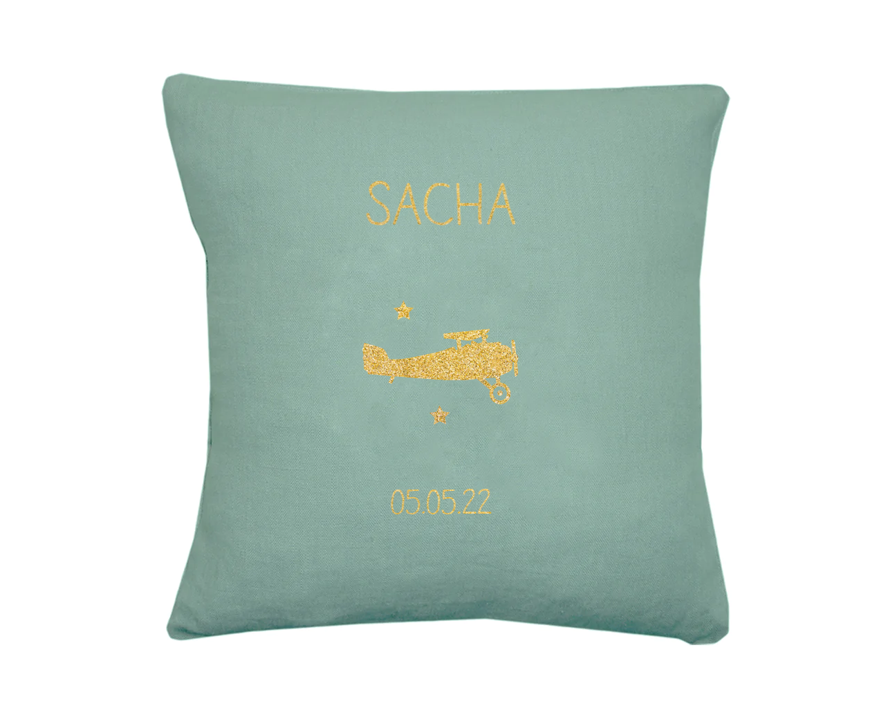 Coussin en lin bébé personnalisé