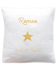 Personalized baby linen cushion