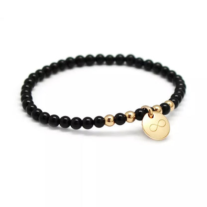 Coffret duo pour couple - Bracelets personnalisés perles Agates noires