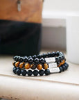 Bracelet homme personnalisé - Perles Œil de Tigre