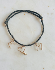 Personalized bracelet - Capital letter on glittery thread