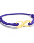 Personalized women's cord bracelet - Infinity sign - Silver or gold plated