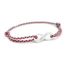 Bracelet cordon personnalisé homme - Signe infini - Argent