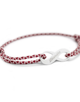 Personalized men's cord bracelet - Infinity sign - Silver