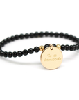 Gold Plated Pearl Bracelet - Heart Medal - Ivory or Black