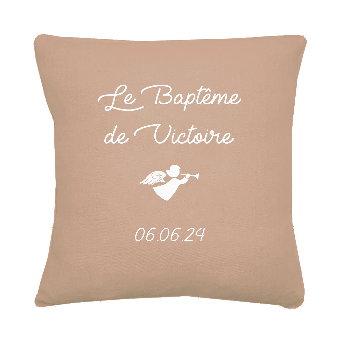 Coussins personnalisés beige - cadeaux personnalisés naissance