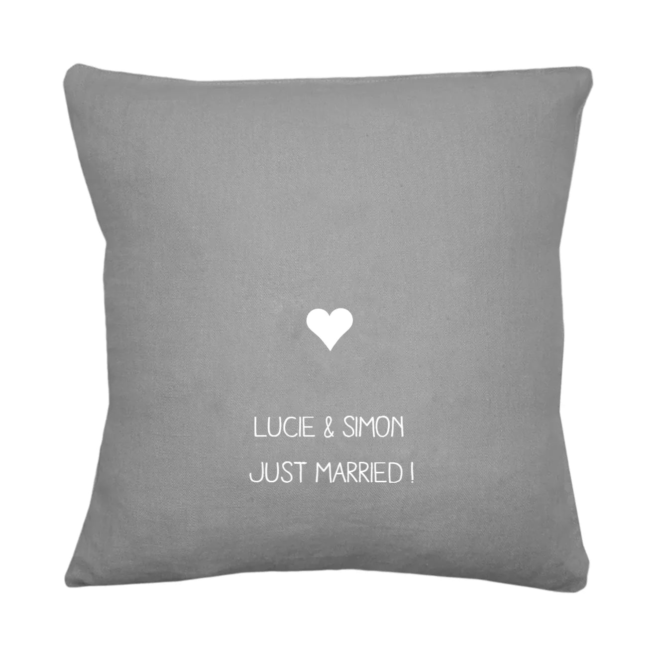 Coussin en lin personnalisé - Cadeau de mariage