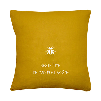Coussin en lin personnalisé - Cadeau de mariage