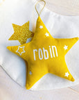 Christmas star - Phosphorescent customization, silver or glittery gold