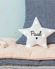 Personalized linen star night light with music option