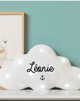 Personalized glitter cloud night light with music option