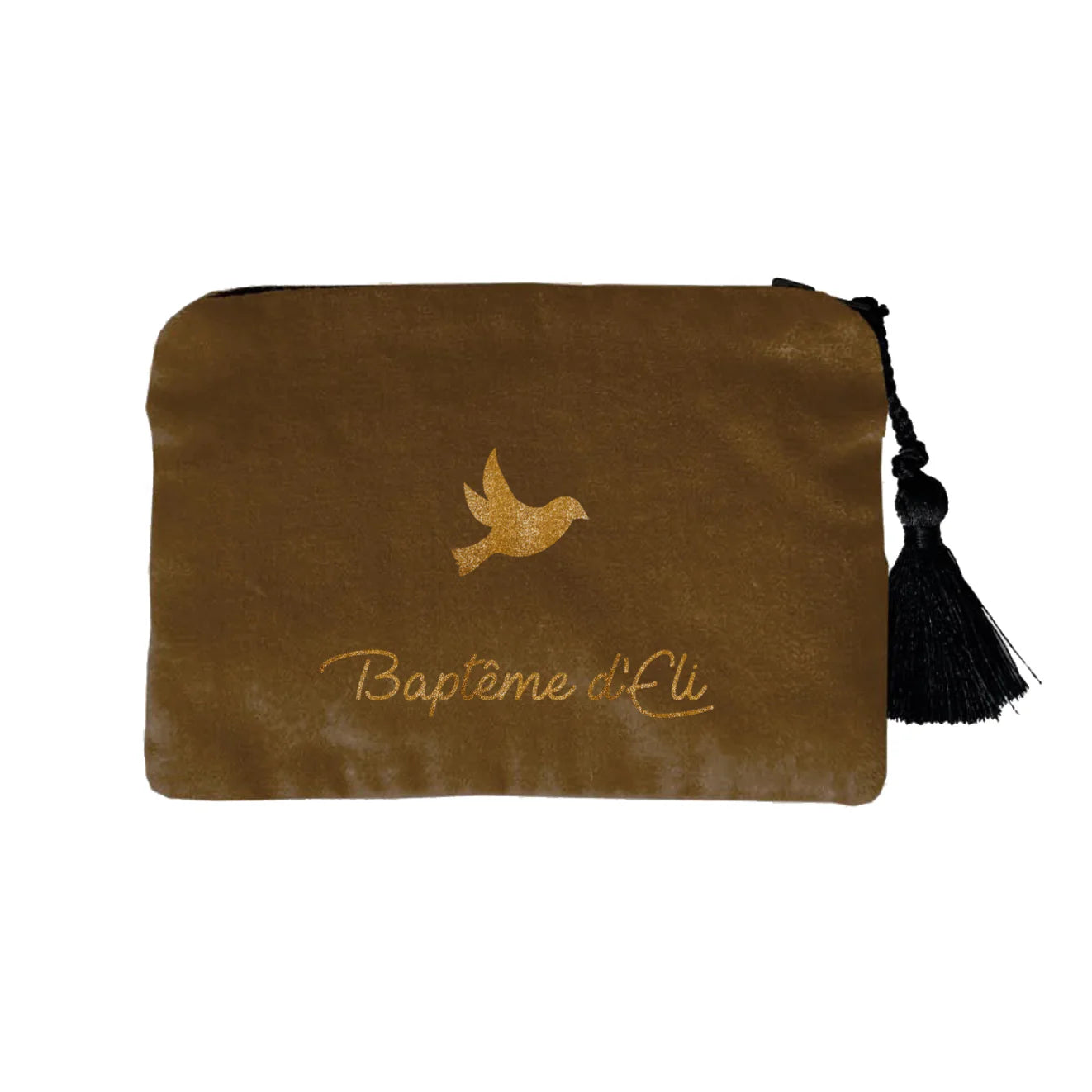 Pochette en velours personnalisée - Cadeau Baptême - Cadeau Communion