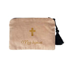 Pochette en velours personnalisée - Cadeau Baptême - Cadeau Communion