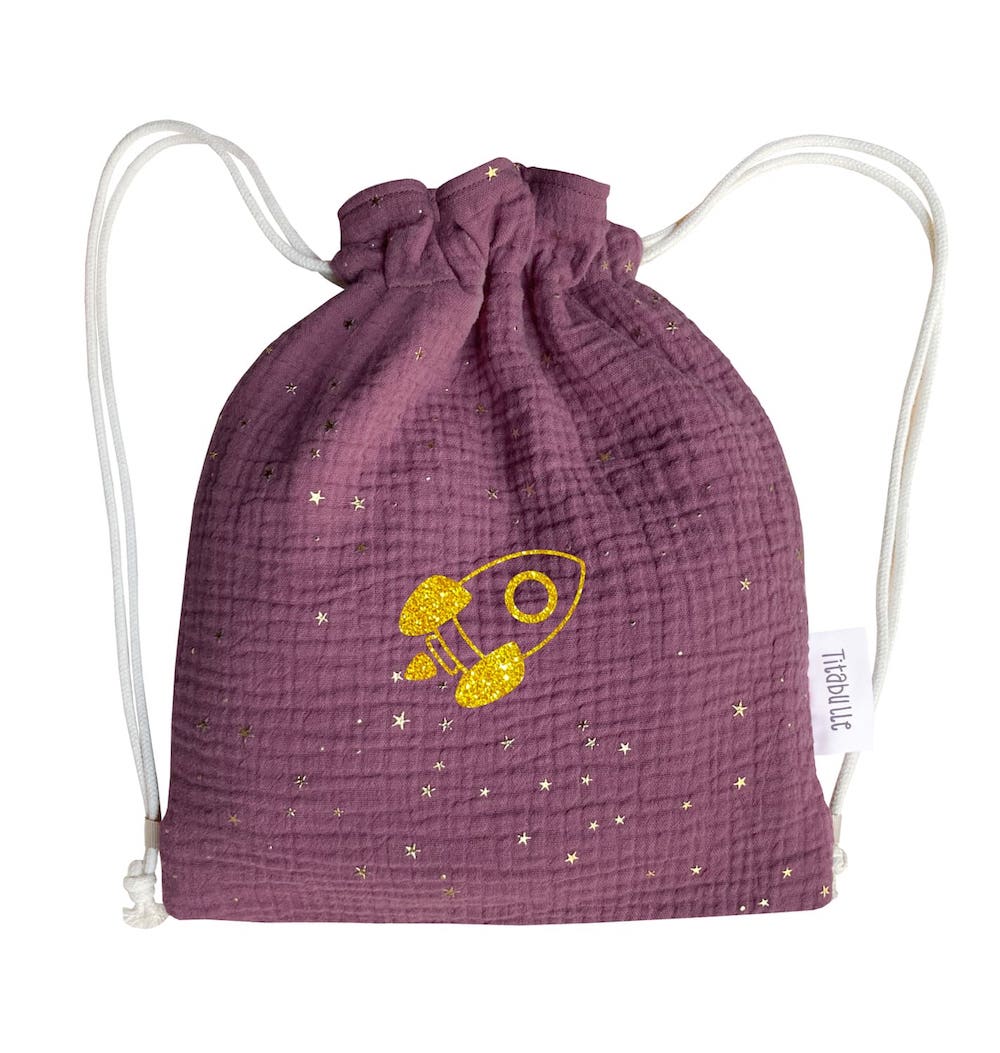 Sac à dos personnalisé bébé et enfant - Double gaze de coton étoilé