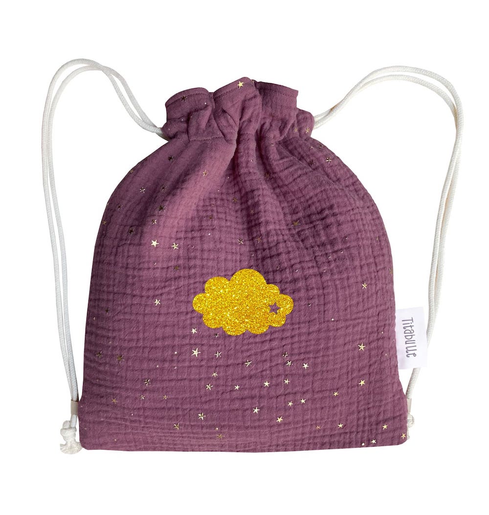 Sac à dos personnalisé bébé et enfant - Double gaze de coton étoilé