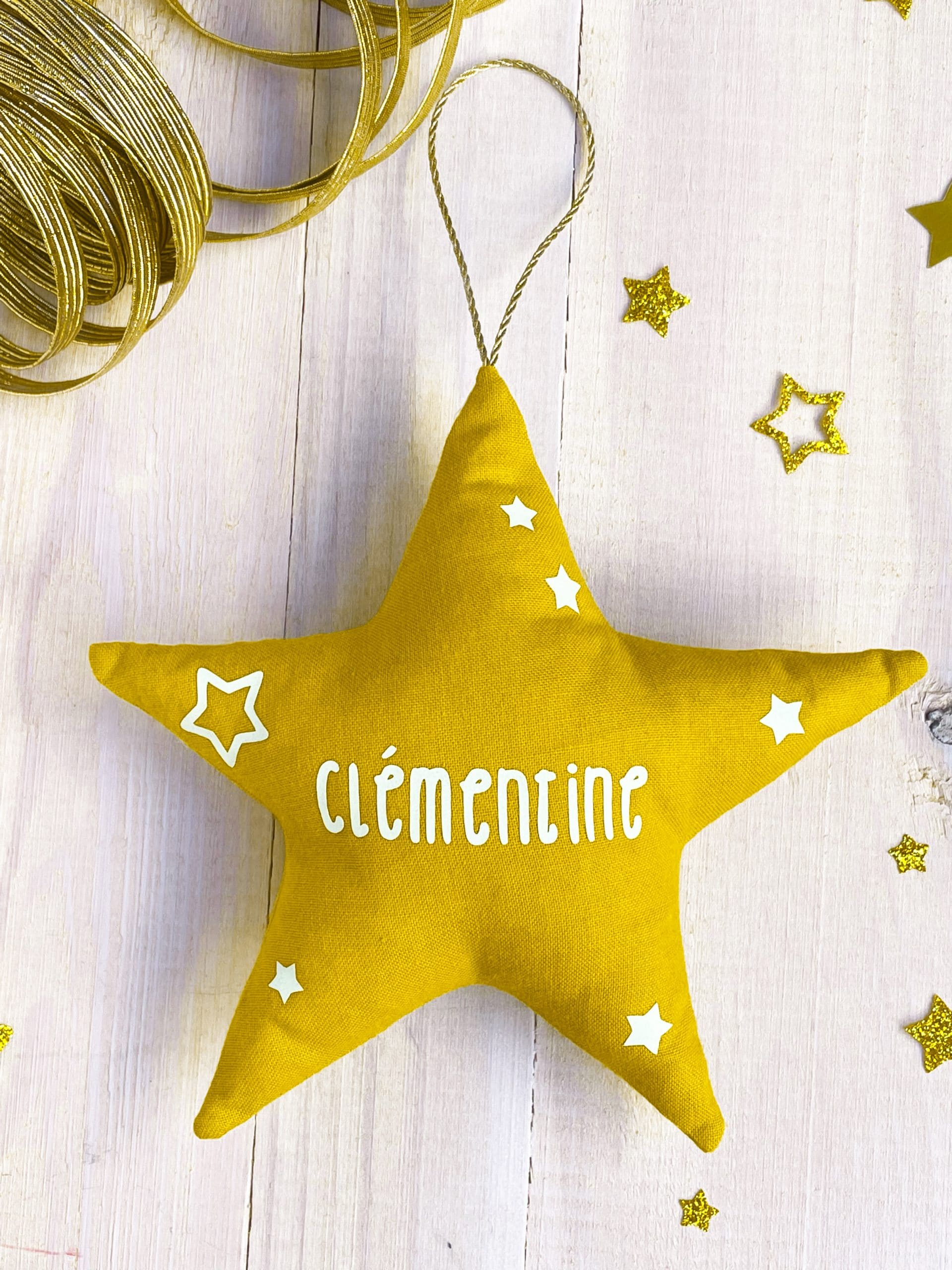 Christmas star - Phosphorescent customization, silver or glittery gold