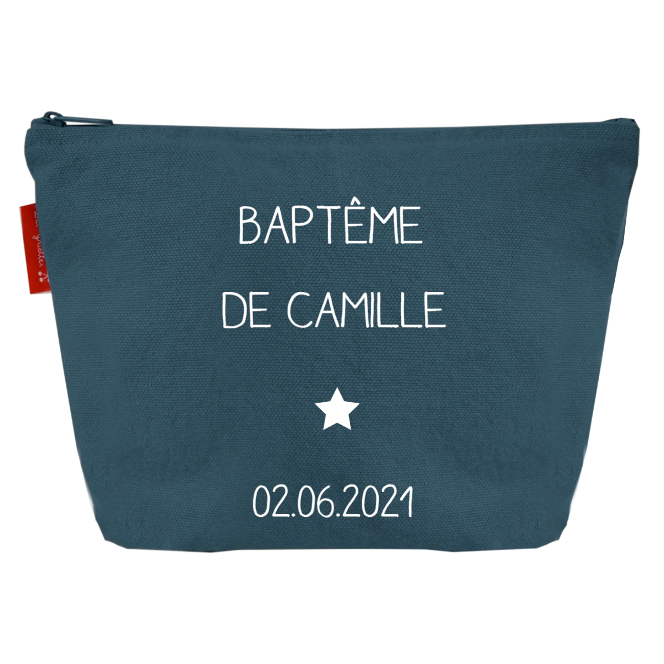 Pochette en coton personnalisée - Cadeau baptême et communion