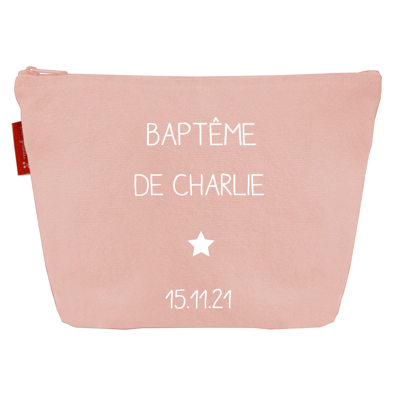 Pochette en coton personnalisée - Cadeau baptême et communion