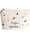 Pochette personnalisée "Merci"- Cadeau Maîtresse, Nounou, Atsem