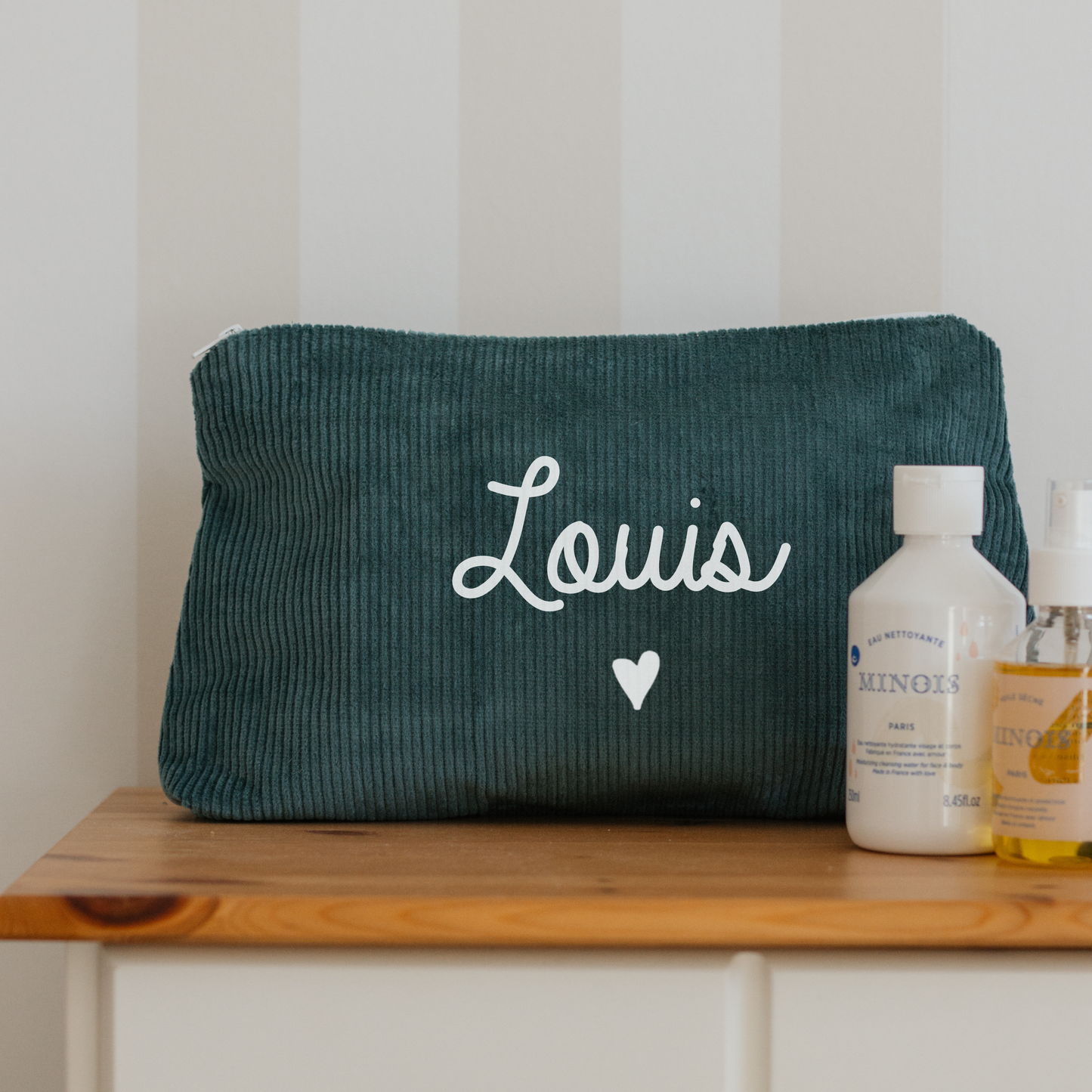 Trousse personnalisée velours côtelé - Cadeau maîtresse
