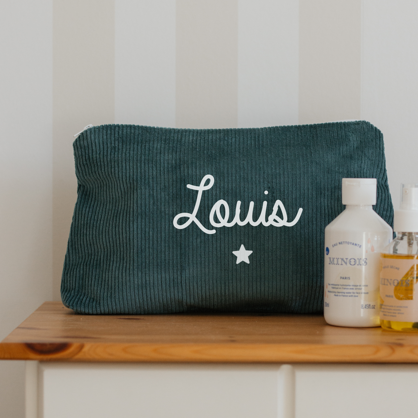 Trousse personnalisée velours côtelé