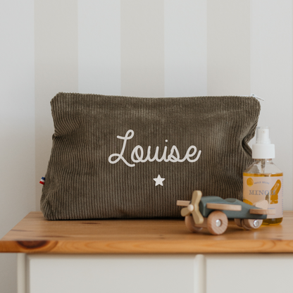 Trousse personnalisée velours côtelé - Cadeau maîtresse