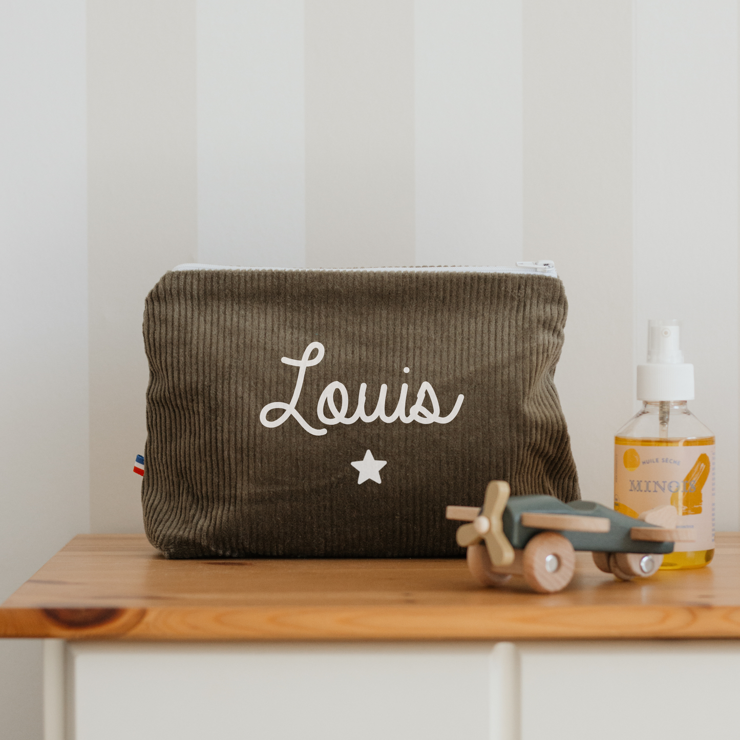 Trousse personnalisée velours côtelé