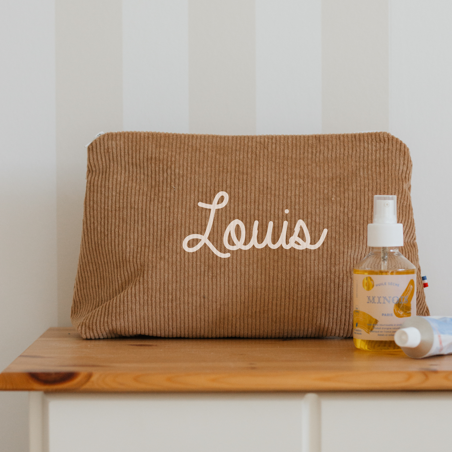 Trousse personnalisée velours côtelé