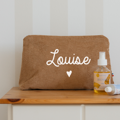 Trousse personnalisée velours côtelé - Cadeau maîtresse
