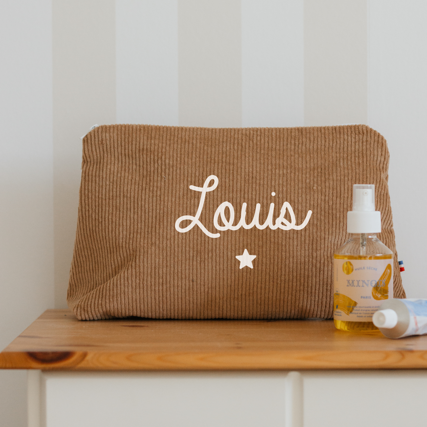 Trousse personnalisée velours côtelé