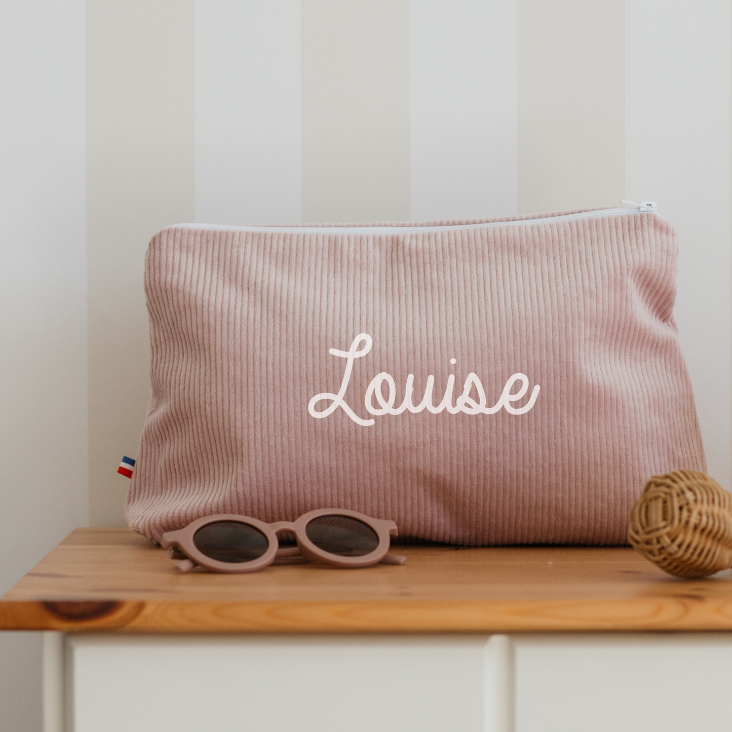 Trousse personnalisée velours côtelé - Cadeau maîtresse