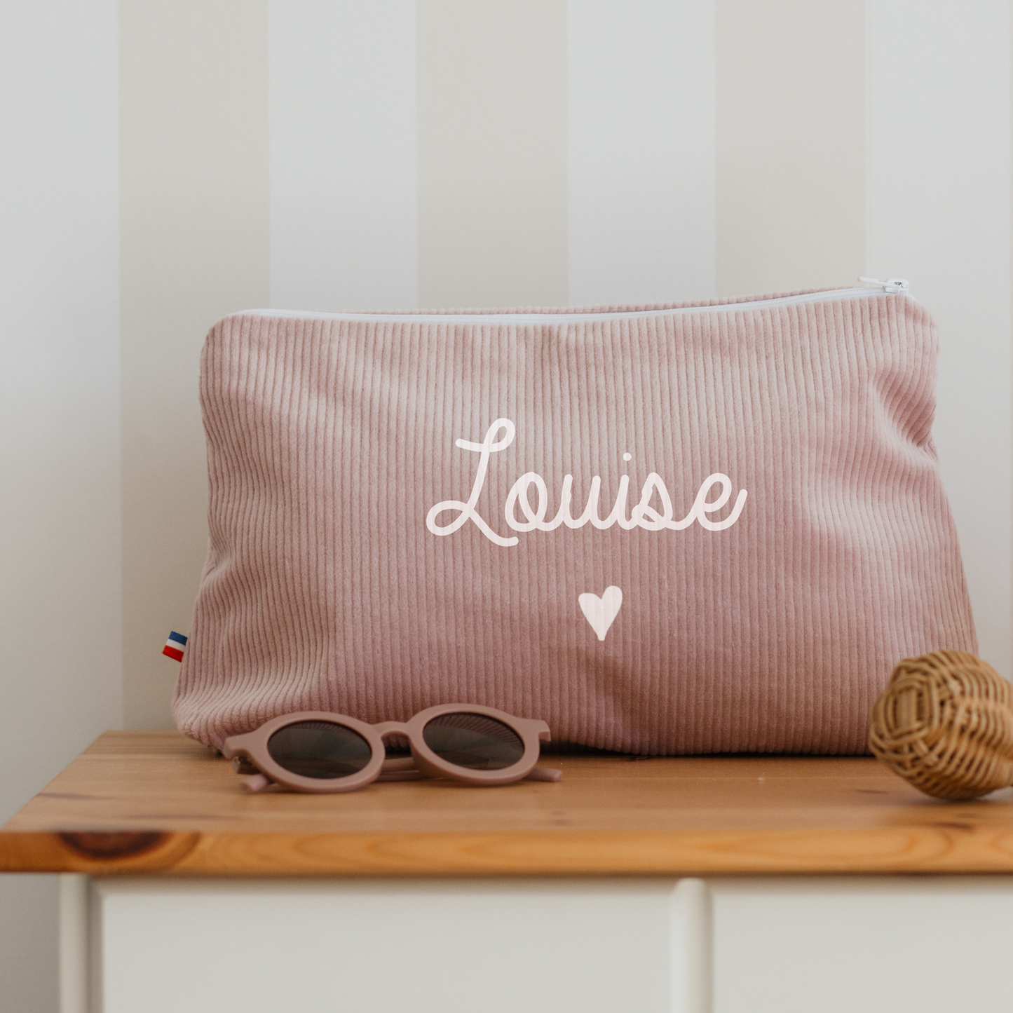 Trousse personnalisée velours côtelé - Cadeau maîtresse