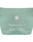 Pochette en coton personnalisée - Modèle Baptême Communion