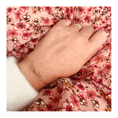 Bracelet personnalisé - Mot sur jonc perlé