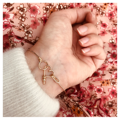 Bracelet personnalisé - Mot sur jonc perlé