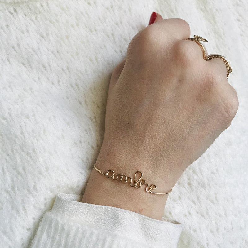 Personalized bracelet - Word on bangle