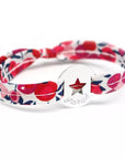 Bracelet personnalisé - Liberty ruban étoile - Argent